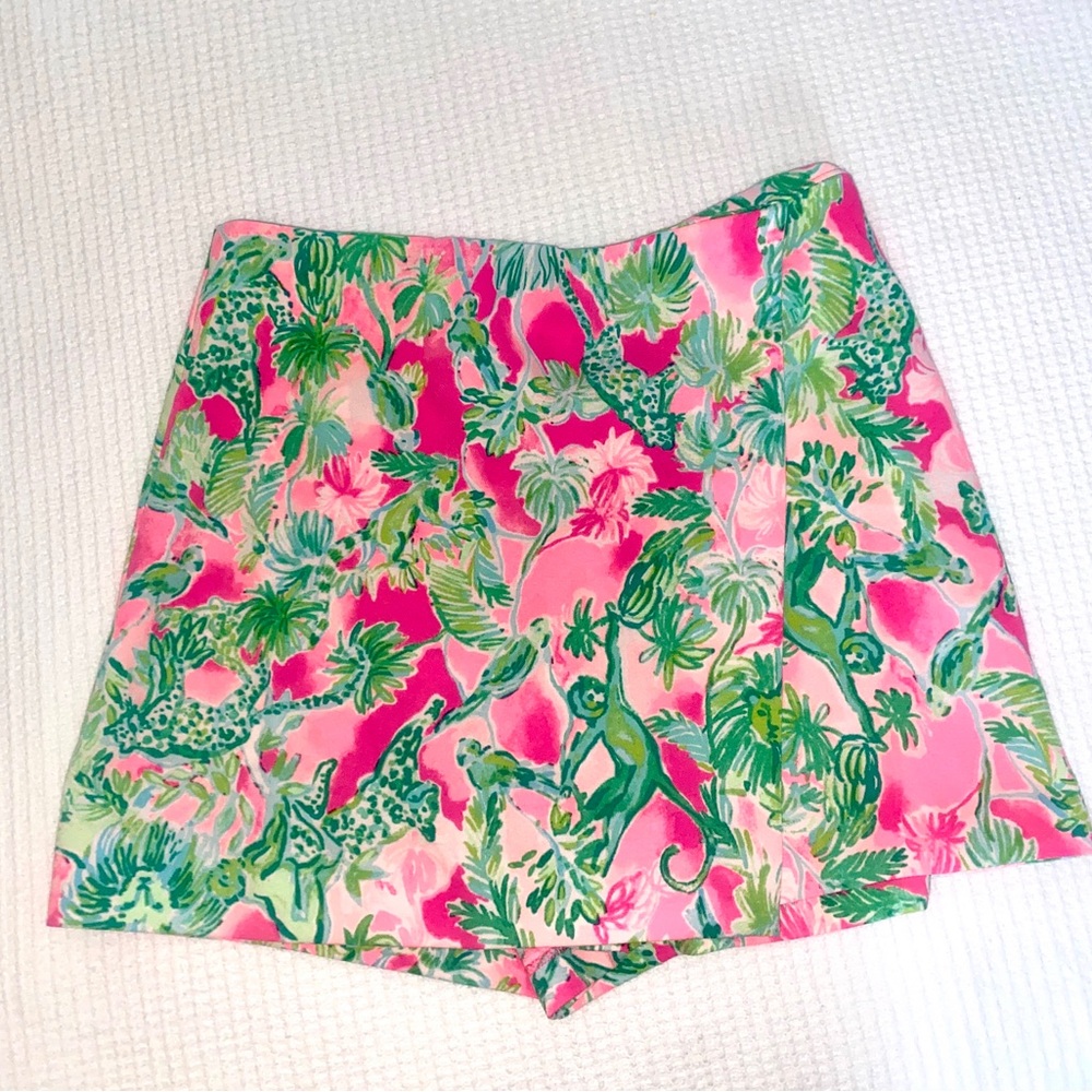 Lilly Pulitzer Cassia Skort Raz Berry Catty Shack Size 6